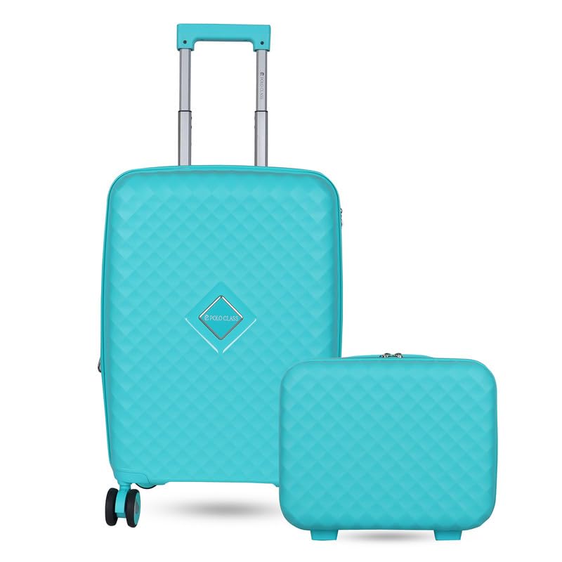 Image of Polo Class Trolley Bag 28 INCH with Vanity Trolley Bag | Polypropylene Material with 360-Degree Rotating Wheels | Number Lock & Securitec Zipper -Sea Green