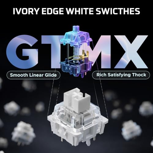 Image of EvoFox Ronin X75 Tri-Mode Wireless Mechanical Keyboard| Gasket Mount, 5 Layer Sound Dampening, Hot Swap GTMX White Linear Switches,1000Hz Polling, Programmable, Muliti OS Web Software, Mac Key Caps