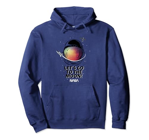 Image of NASA Let's Go To The Moon! Iconic Helmet Big Chest Poster Pullover Hoodie