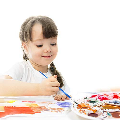 Hslife 120 Pcs Blue Handle Paint Brushes, Paint Brushes Kits Set, Nylon Flat Paint Brushes, Oil Watercolor Artist Painting Brushes #TOP3