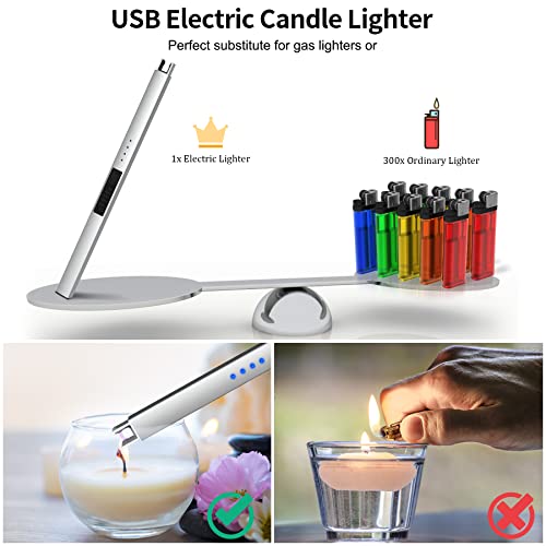 Miniatura 7 de Rouclo Mechero Eléctrico, Recargable Por Usb, Resistente Al Viento, Para Velas Y Estufa De Gas
