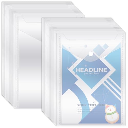 IMengjbang 80 Pack Reusable Stamp and Die Storage Pockets 7 x 9.4 Clear Plastic Envelopes Waterproof Sticker Organizer Receipt Holder Photo Storage Folders for Scrapbooking Paper Card Craft