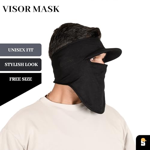 Image of R2 Cotton Visor Face Mask | Unisex Balaclava | Full Face Ninja Mask | Unisex Bike Riding & Cycling, Anti Pollution Dust & Sun Protection Full Face Cover Reusable Visor Mask