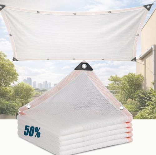 Malla de sombreo para gallinero y patios exteriores blanca con ojales 2