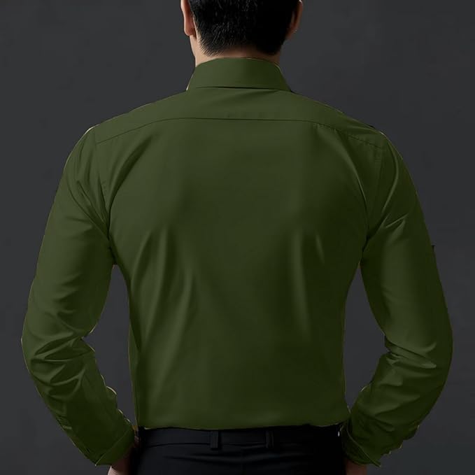 Image of DEELMO Combo of Men's Stylish Solid Satin Casual Shirt for Men Full Sleeves| Poly Satin Silk Shirt Pack of 2