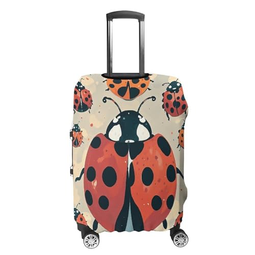 Ladybugs Pattern Infinite Speckled Elastic Luggage Cover Suitcase Protector for 19-32 Inch Suitcases | Universal Stretchable Travel Bag Cover | Anti-Scratch, Washable with Zipper Closure L4