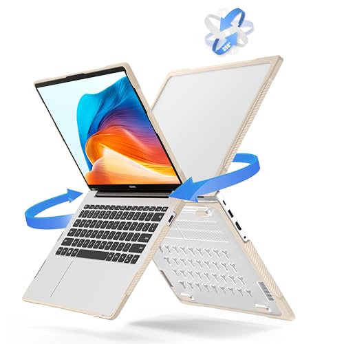 Funda plástica resistente Huawei MateBook D14 2023 de doble capa caqui 3