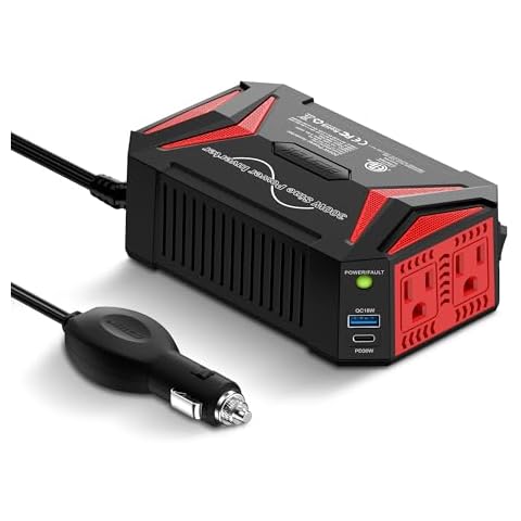 BESTEK 300Watt Pure Sine Wave Power Inverter [30W PD USB-C] Car Adapter DC 12V to AC 110V with QC3.0 USB Ports, Multi-Protection Car Charger Power Inverter for Vehicles Cover