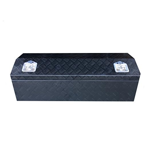 44" Aluminum Truck Pickup Tool Box ATV Trailer Garage Storage Top-Side Open (blackw/handles)