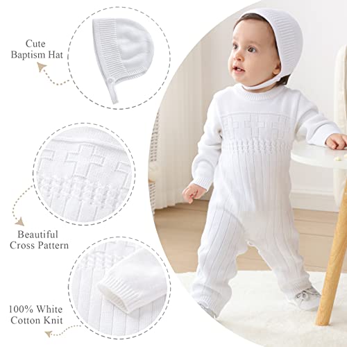 Booulfi Baby Boy's Christening Baptism Outfits Suit With Hat，Cross Detail #TOP6