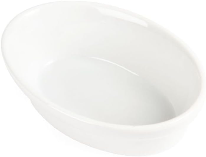 Olympia Whiteware Oval Pie Bowl - 44(h) x 145(w) x 104(d) mm. Box Quantity: 6