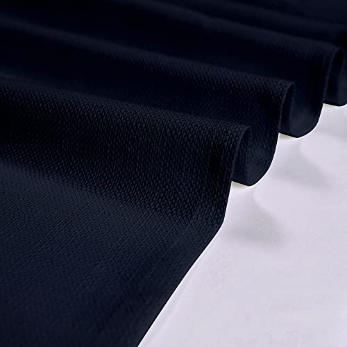 Chyhomenyc Bennet Navy Blue Valance For Windows, Small Window Kitchen Grommet Curtain For Living Room Bathroom Basement Cafe, Light Filtering Half Window Faux Linen Curtain Valance, 60" W X 18" L #TOP4