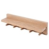 ドウシシャ ウォールシェルフ ウォールハンガー 棚 幅40 ピンで取り付けるから賃貸OK 壁を傷つけない 天然木製 壁掛け 飾り棚 耐荷重3kg おしゃれ 石膏ボード キッチン 洗面所 子供部屋 幅40×奥行10×高さ10cm NKB-P40NA