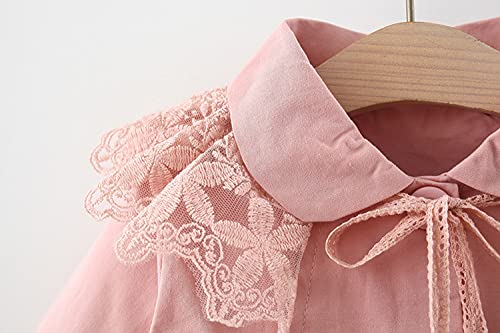 Eishow Toddler Baby Girls Lace Bow Trench Jacket Coat Fall Winter Double Breasted Ruffle Trim Belted Windbreaker Outerwear #TOP6