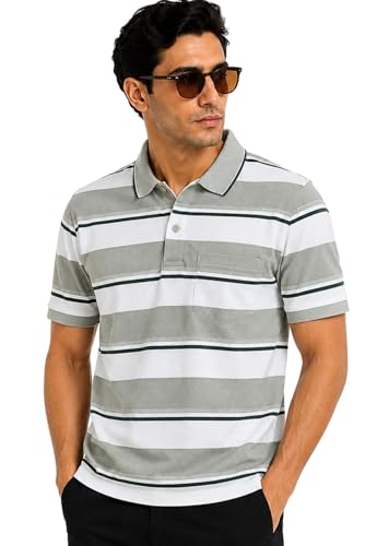 Image of SANE ORIGINALS Half Sleeve Polo T-Shirt for Men with Pocket || Stripe Collar and Pocket T-Shirt for Men Half Sleeves