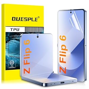 QUESPLE [3 Stück] Schutzfolie für Samsung Galaxy Z Flip 6 5G TPU Folie - Innen-Display, Anti-Kratzen, HD Klar Blasenfreie Weich Samsung Z Flip 6 Display Schutz, Blasenfreie