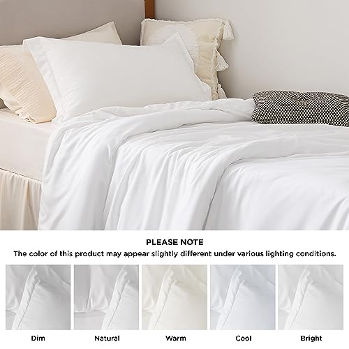 Image of Bedsure Duvet Cover Twin /Twin XL Size - Only Includes 1 Duvet Cover (68 inchx90 inch), Hotel Luxury Soft Double Brushed All Season Bedding for Kids & Adults, White (No Comforter, No Pillow Shams)