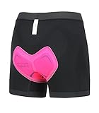 ZLRS Damen Radunterhose 4D Gepolstert Fahrrad Unterwäsche Atmungsaktiv Fahrradhose Schwarz M