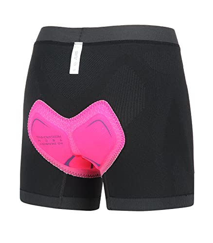 ZLRS Damen Radunterhose 4D Gepolstert Fahrrad Unterwäsche Atmungsaktiv Fahrradhose Schwarz M