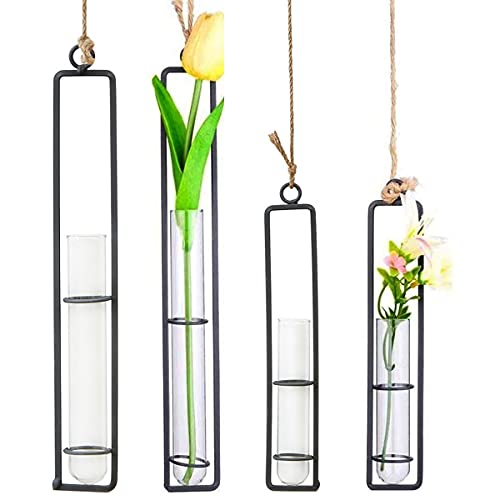 Jicyor 4 Stück Reagenzgläser für Blumen zum Hängen, Fensterdeko...
