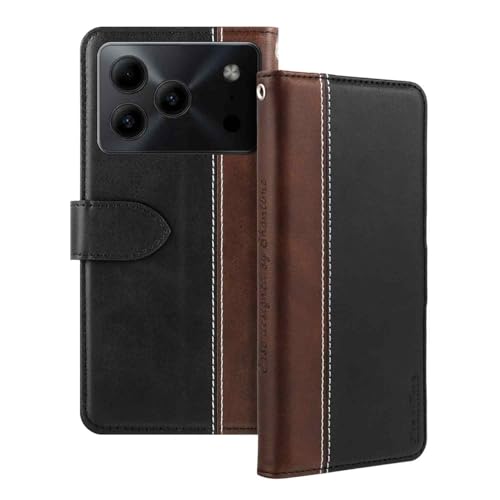 Shantime ���U�[�t���b�v�P�[�X Doogee Note 56 �Ƃ̌݊������� �J�[�h�z���_�[�t�� RFID�u���b�N �}�O�l�b�g�L�b�N�X�^���h �X�����t�B�b�g �r�W�l�X�ی�J�o�[(�u���b�N)