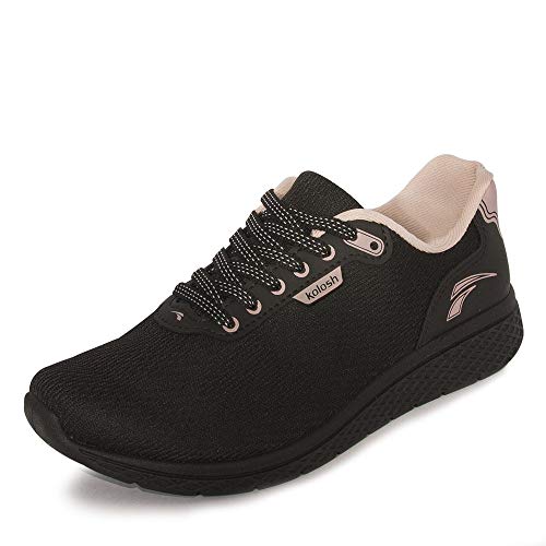 Tênis Kolosh Esportivo Feminino, Preto/Areia, 36