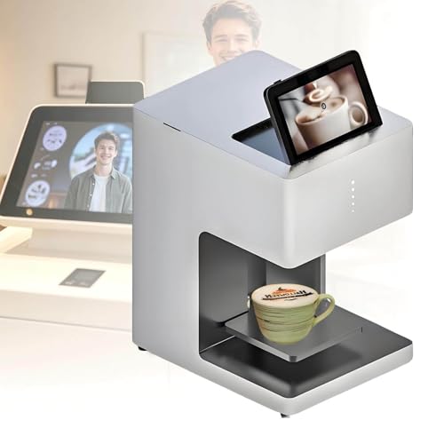WANGYYDS Máquina Café Latte Art, Impresora Café Grado Alimenticio con Impresión Imágenes Personalizadas, Impresora Alimentos para Pasteles, Galletas Y Bebidas, Impresión Fotos Selfis 3ColorsWhite