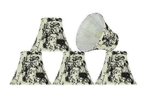 ❤ Crazy Deals Aspen Creative 30067-5 6" Bottom Width Transitional Design Small Bell Shape Chandelier Clip-On Lamp Shade Set with Printed Pattern (5 Pack), 3" x 6" x 5", 5 Count