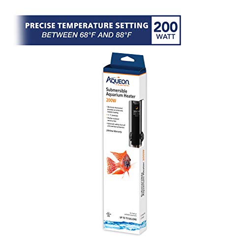 Image of Aqueon Submersible Aquarium Heater, 200 Watts, Up to 75 Gallons