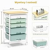 WELDUN Wózek z 5 dużymi szufladami, wózek do przechowywania, wózek do majsterkowania z kółkami, wózek łazienkowy, wózek sevierowy do kuchni, łazienki, szkoły, studia, biura, salonu, sypialni, zielony