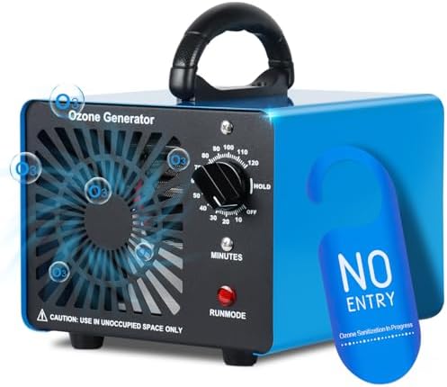 Ozongenerator 75000mg/H,GMGXX Ozon Luftreiniger Ozongerät bis zu 400㎡,120-Minuten-Timer,O3 Ozonisator für Auto Garagen Wohnung Hotels Küche und Haustiere,Reinigen Gerüche/Verschmut