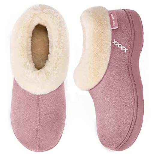 EverFoams Pantuflas de microgamuza con forro de felpa para mujer con espuma viscoelástica acogedora, Pink, 38/39 EU