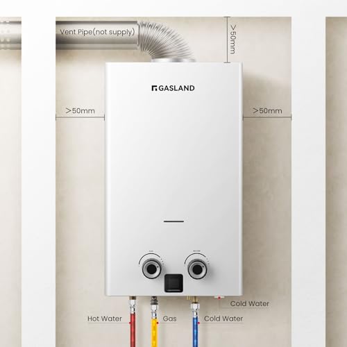 GASLAND 11L Erdgas Durchlauferhitzer BG300NG, Niedriges NOx, Methan Gas Wassererhitzer,20mabr,3V,22Kw