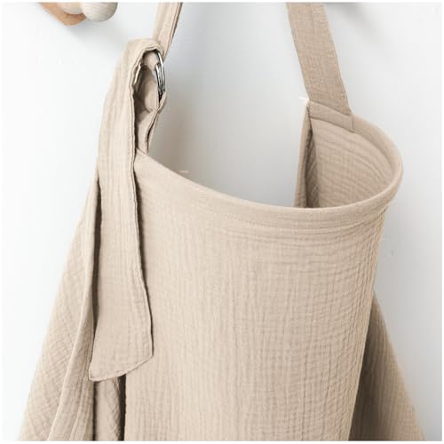 Image of MairMore Muslin Nursing Covers for Breastfeeding, Privacy Breast Feeding Cover with Arch Neckline for Mom and Baby, Breathable 100% Cotton Nursing Apron Multi-use Stroller Cover