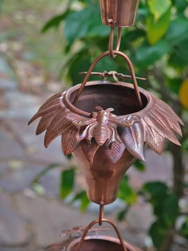 Nutshell Stores Sunflower Copper Rain Chain - Copper - 8 Feet
