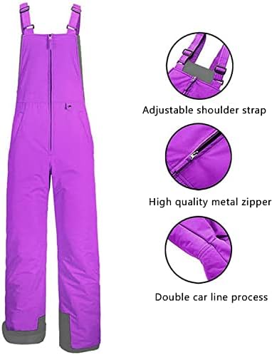 ChenbeiCXK Women Ski Snow Bib Trousers Waterproof Insulated Snowboard Overalls Breathable Wide Leg Zipper Pants with Pockets