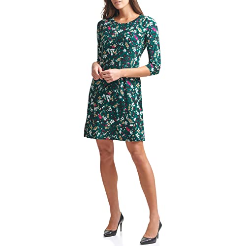 Tommy Hilfiger Women's 3/4 Sleeve Dress, Forest Green Multi, 14 #TOP20