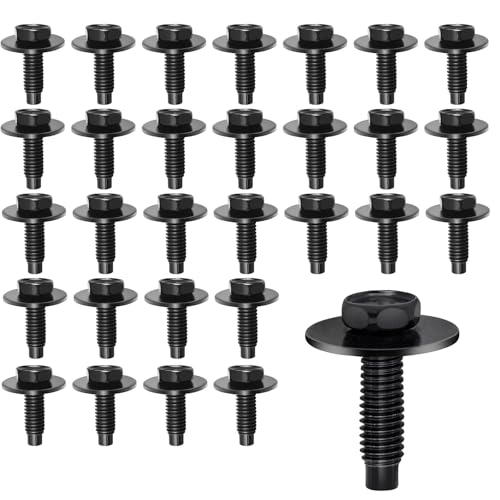 FortiyParts 30PCS M6-1.0 x 25mm Hex Head Bolts with 19.5mm Washer