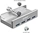 ORICO USB 3.0 Hub Clamp Adapter, Aluminum 4-Port USB Splitter with Extra Power Supply Port and 4.92 FT USB Data Cable, Ultra-Portable USB Expander for 2021 iMac/Laptop/PC