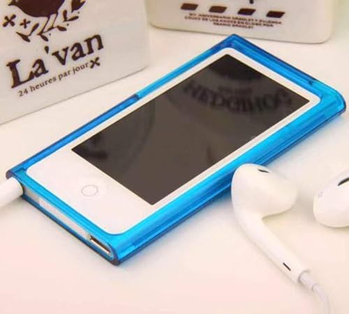 for New iPod Nano 7 8 Case, Crystal Clear Transparent Full Hard Cover Case for Apple iPod Nano 7 7th Gen 8 8th Generation (Blue)