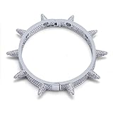 LC8 Jewelry Unisex Hip Hop Rivet Punk Bracelet Iced Out Bling Bling 18K Gold Plated Diamond Cubic-Zi