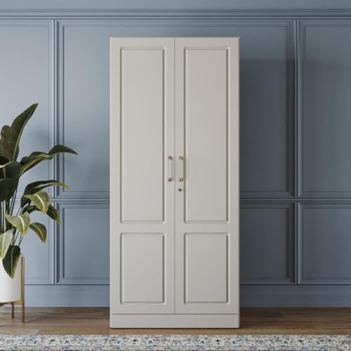 Image of Wakefit Wardrobe for Bedroom | 3 Yr Warranty | Cupboard for Bedroom, Almirah, Wooden Wardrobe, Comes with LED light, Multi-Shelves, Drawer & Hanger, Density:680-750 kg /m, Free Installation(Tyrian-LG)