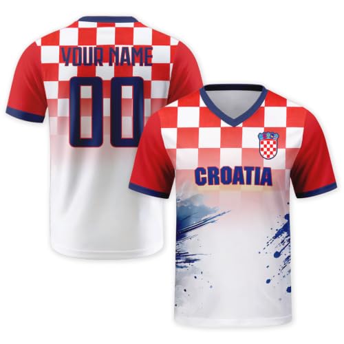 2026 Croatia Custom V Neck Soccer Jersey Men Women Kids Name Number Shirt