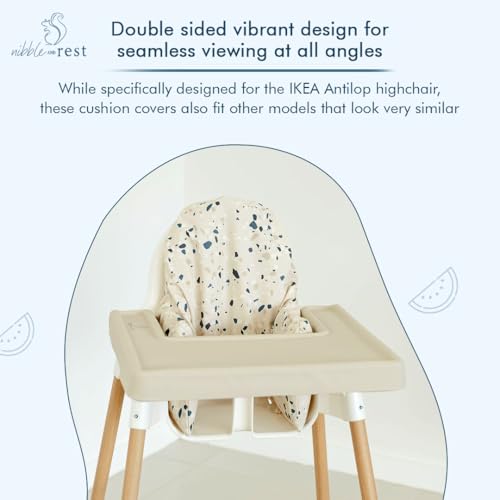 Image of Nibble and Rest Highchair Cushion Cover for Inflatable Cushion, Compatible for IKEA Antilop Highchair,Accessories Stain-Proof and Wipeable Cover (Cushion NOT Included)(Earthyterrazzo)