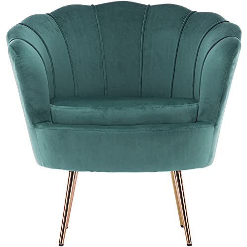 Critter Sitters 30-In. Green Faux Velvet Circular Tufted Accent Chair With Gold Legs #TOP2