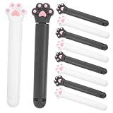 GALPADA 12 Stück Katzenpfoten Snack Clips aus Robustem Kunststoff Luftdichte Lebensmittelverschlüsse in Schwarz und Weiß Vielseitige Beutelklammern für Frische Snacks und