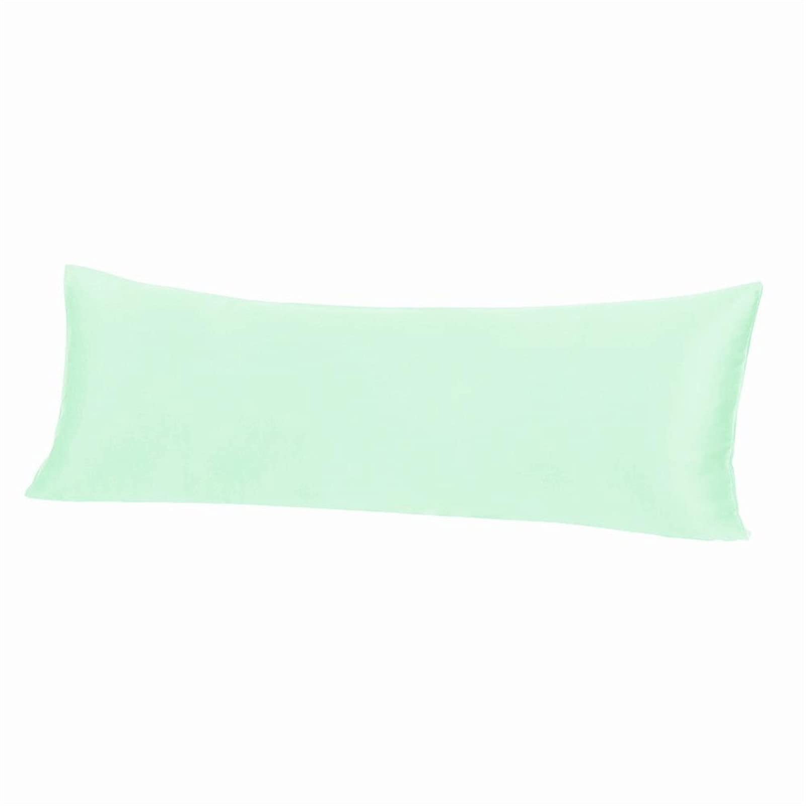 Fundas de Almohada Funda de Almohada Larga de Seda de Seda Pura con Cremallera Oculta con Cremallera de Seda Suave Cubierta de Almohada para Ropa de Cama (Color : Light Green, Size : 51x178cm)