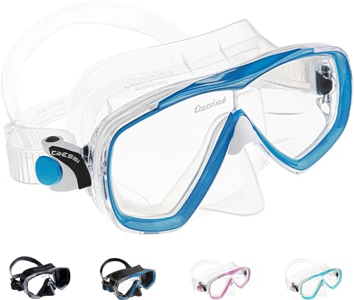 Cressi Unisex-Adult Estrella + Gamma Combo Set Premium Silikon Tauchmaske, Transparent/Blau, Einheitsgröße