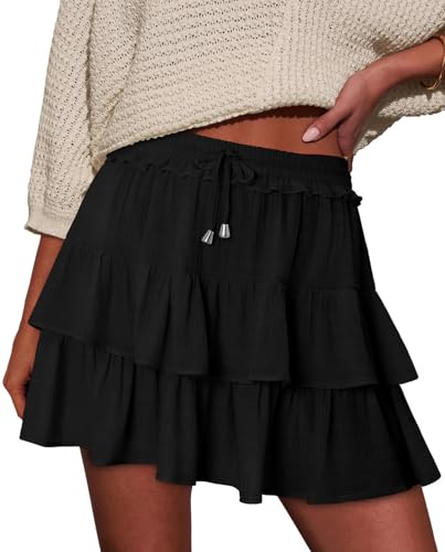 onlypuff Flowy Shorts for Women Ruffle Skorts Tiered Teen Girls Country Concert Outfits Golf Tennis Skort Under Sweater Skirt2