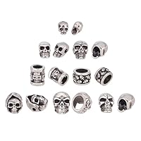 10 Perline Teschio In Acciaio Inox | Forme Miste 5-16 Mm | Per Bracciali, Collane E Decorazioni Halloween - Foto 7